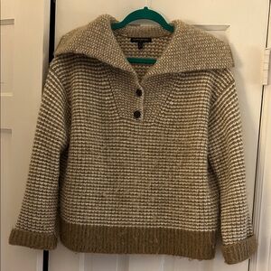 Banana Republic Brown and Cream Cowl Neck Sweater